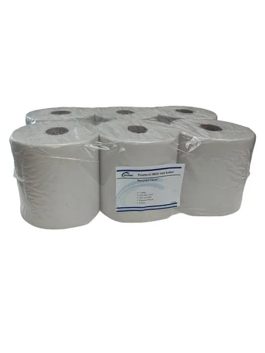 Poetsrol MIDI 6 rollen Recycled Tissue